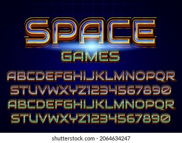 Space Games Blue Diamond Editable Game Logo Title Text Effect