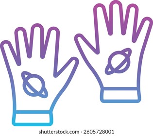 Space Gloves vector icon. Can be used for printing, mobile and web applications.