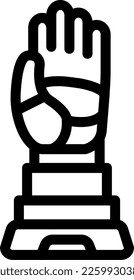 Space Gloves Vector Line Icon Design