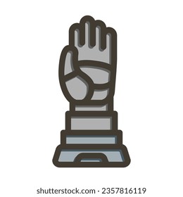 Space Gloves Vector Thick Line Filled Colors Icon For Personal And Commercial Use.
