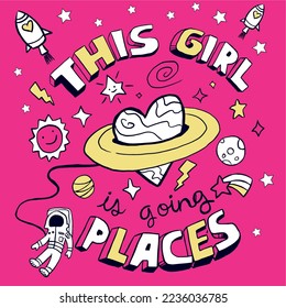 Space graphic design. This girl places and more