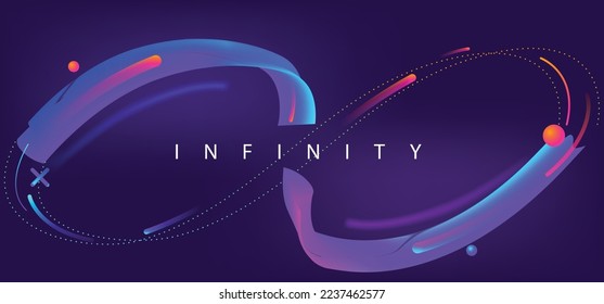 Space graphic Infinity line led  content with vibrant infinity shape