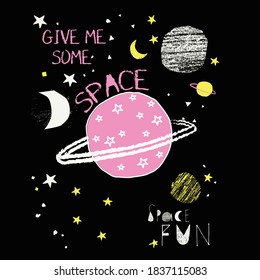 Weltraum-Grafik-Moon-Sterngalaxie