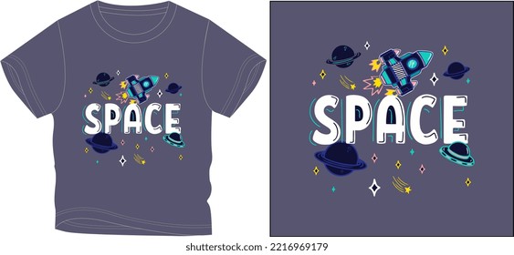 space gravity. t shirt graphic design vector illustration \