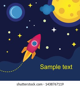Space Greeting Card with place for you text.