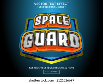 Space guard 3D editable text effect template
