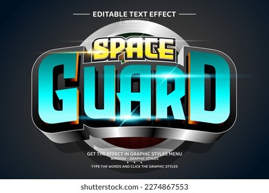 Space guard 3D editable text effect template