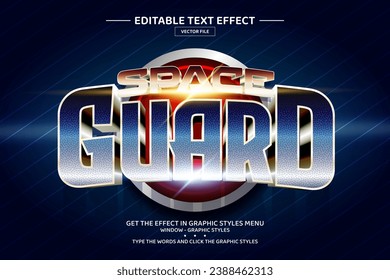 Space guard 3D editable text effect template