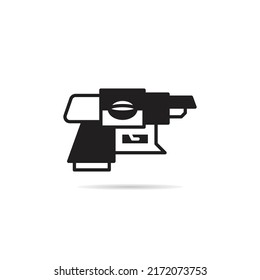 Space gun-Blaster-Symbol auf weißem Hintergrund
