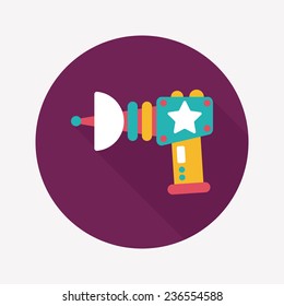 Space gun flat icon with long shadow,eps10