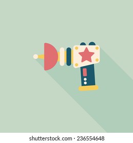 Space gun flat icon with long shadow,eps10
