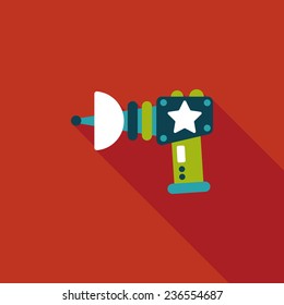 Space gun flat icon with long shadow,eps10