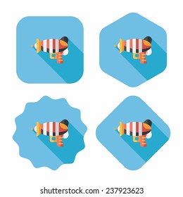 Space gun flat icon with long shadow,eps10