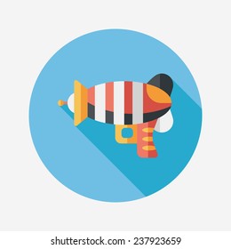 Space gun flat icon with long shadow,eps10