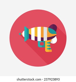 Space gun flat icon with long shadow,eps10