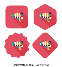 Space gun flat icon with long shadow,eps10