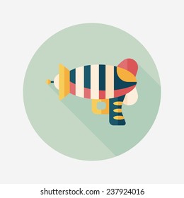 Space gun flat icon with long shadow,eps10
