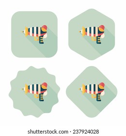 Space gun flat icon with long shadow,eps10