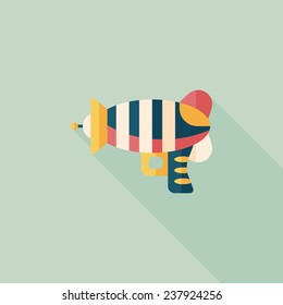 Space gun flat icon with long shadow,eps10