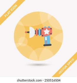 Space gun flat icon with long shadow,eps10