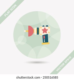 Space gun flat icon with long shadow,eps10