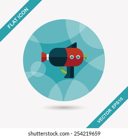 Space gun flat icon with long shadow,eps10