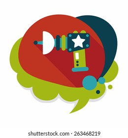 Space gun flat icon with long shadow,eps10