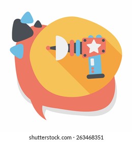 Space gun flat icon with long shadow,eps10