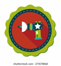 Space gun flat icon with long shadow,eps10