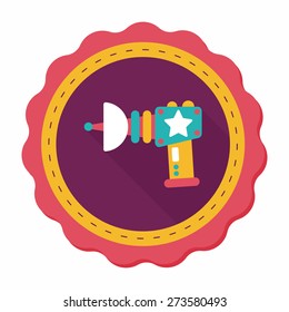 Space gun flat icon with long shadow,eps10