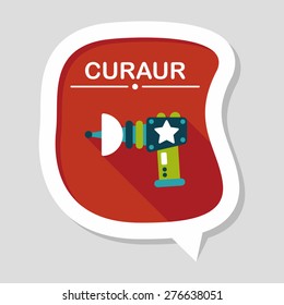 Space gun flat icon with long shadow,eps10