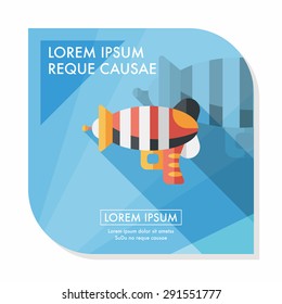 Space gun flat icon with long shadow,eps10