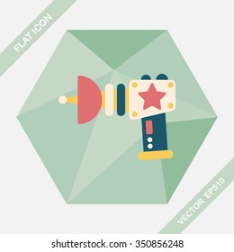 Space gun flat icon with long shadow,eps10