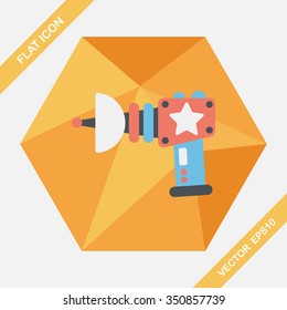 Space gun flat icon with long shadow,eps10