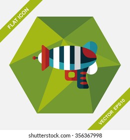 Space gun flat icon with long shadow,eps10