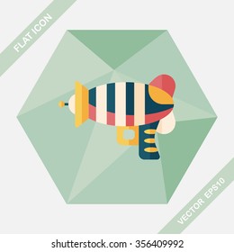 Space gun flat icon with long shadow,eps10