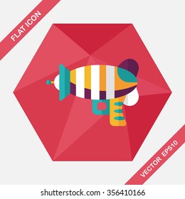 Space gun flat icon with long shadow,eps10