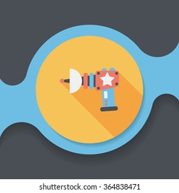 Space gun flat icon with long shadow,eps10