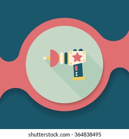 Space gun flat icon with long shadow,eps10