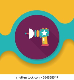 Space gun flat icon with long shadow,eps10