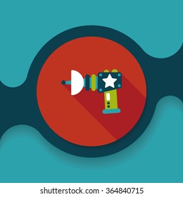 Space gun flat icon with long shadow,eps10