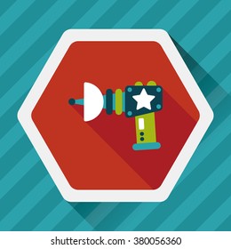 Space gun flat icon with long shadow,eps10