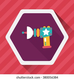 Space gun flat icon with long shadow,eps10