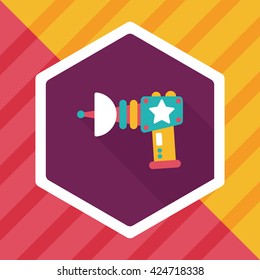 Space gun flat icon with long shadow,eps10