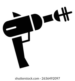 Space gun icon Flat outline fill black and white