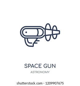 Space gun icon. Space gun linear symbol design from Astronomy collection.