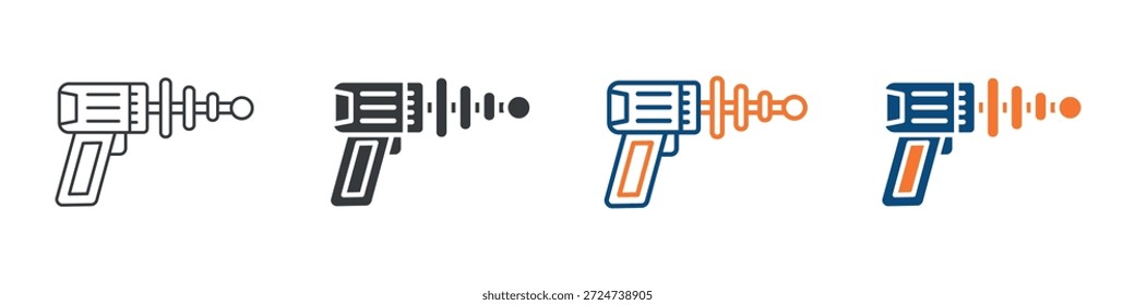 Conjunto de iconos de pistola espacial Colección de estilo múltiple