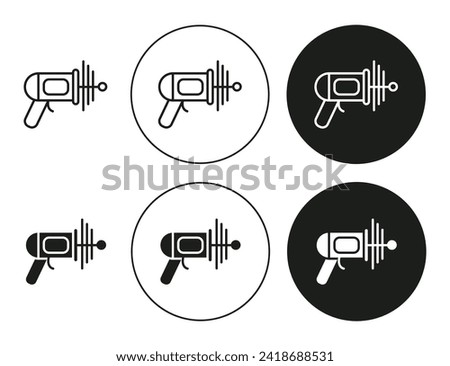 Space gun outlined icon contour line vector. Space gun flat and simple set design