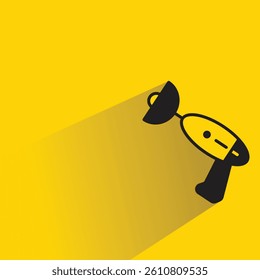 space gun with shadow on yellow background