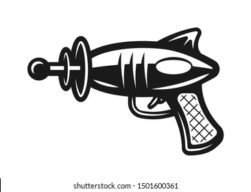Space gun vector black icon or object isolated on white background